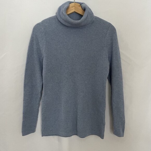 Croft & Barrow light blue knit ribbed sweater turtleneck style size M cotton - Picture 1 of 7